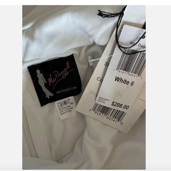 NWT $298 Mac Duggal Cowl Back Surplice Knit Gown in White Size 6 - Picture 8 of 10